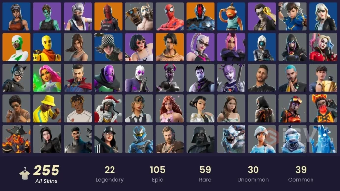 239 skins/full access/renee/andre/kerri commander/clutch/grind/heron stance hero/diamond pony/unchained ramirez