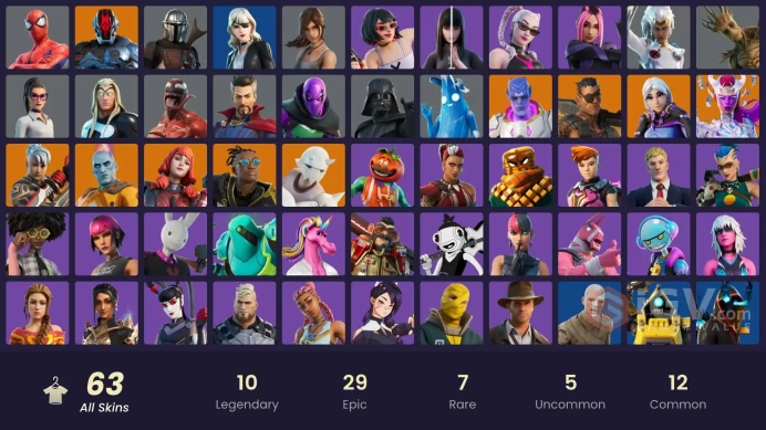 | PC/XBOX | 63 SKINS | Joey | Mandalorian | Snap | Malik | The Imagined | The Origin | Kymera | Ronin | The Foundation | 200 VBUCKS | Fa1iv |