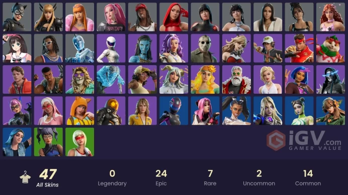 | PC/PSN/XBOX | 47 SKINS | Cheeks | Wonder Onesie | Lt. Winter | Carina | Void Walker Lynx | Gale | The Bride | Magik | 100 VBUCKS | FZTTT |
