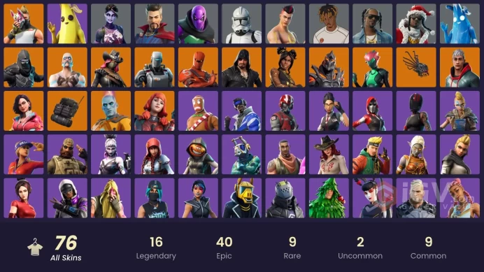 76 skins | Reaper | Ride The Pony | Snowflake | Vivi Chroma | Blue Striker | The Imagined | Calamity | Drift | Singularity | Catalyst | Ragnarok
