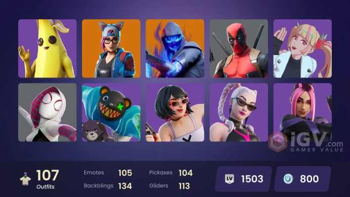 107 skins | Reaper | Fusion | The Prisoner | Malik | The Scientist | Nezumi | Rox | The Origin | A.I.M. | Sentinel | The Ice King | Calamity
