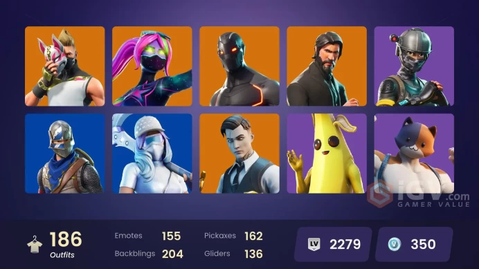 186 skins | The Reaper | Elite Agent | Take The L | Blue Squire | Omega | Snowflake | Gold Brutus | Gold Midas | Tart Tycoon | Galaxia | Valeria