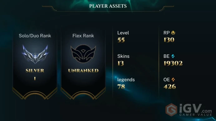 EUW / SILVER 1 START - LAST SEASON PLA- 78 Champ - 13 Perfect Skins(1 Legendary, 4 Epic) - 19.3K BE - FULL ACCES -CHEAP