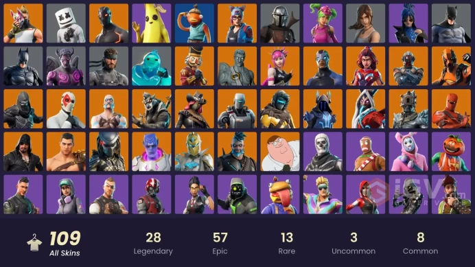 109 skins | Omega | End Zone | Derby Dominator | Cloud Striker | Fixer | Dire | Valor | Calamity | Drift | The Prisoner | Predator | Menace
