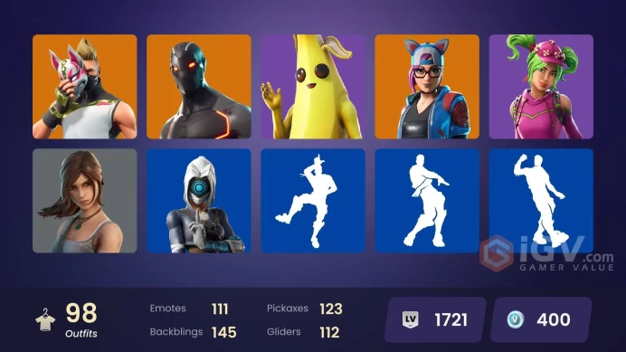 98 skins | Take The L | Omega | Ride The Pony | Snowflake | Rogue Agent | Drift | The Prisoner | Rox | Kado Thorne | A.I.M. | Sentinel