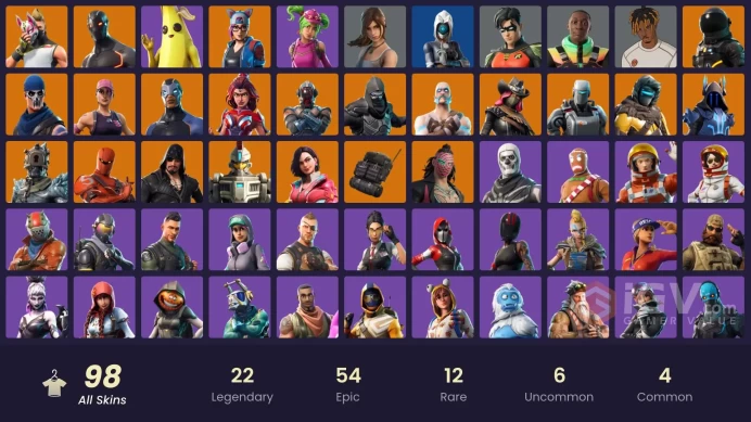 98 skins | Take The L | Omega | Ride The Pony | Snowflake | Rogue Agent | Drift | The Prisoner | Rox | Kado Thorne | A.I.M. | Sentinel
