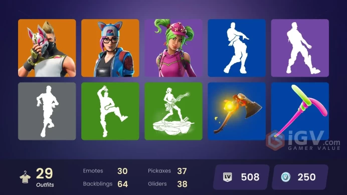 29 skins | Blue Striker | Calamity | Drift | Carbide | Lynx | A.I.M. | Zenith | Wastelander Magneto | T-60 Power Armor | Santa Dogg | Zoey