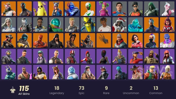 115 skins | Naruto Uzumaki | Omega | Candy Axe | Ride The Pony | Snowflake | Rogue Agent | Drift | Fusion | Rox | Sentinel | Backlash | Valor