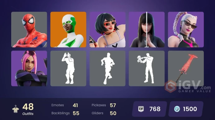 48 skins | Vivi Chroma | Sultura | Fixer | The Imagined | Torin | Paradigm (Reality-659) | Ronin | Malik | Nezumi | Snap | The Cube Queen