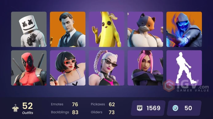 52 skins | Gold Meowscles | Gold Midas | Gold Brutus | Gear Specialist Maya | Fusion | Sorana | Malik | Catalyst | Snap | Rox | Blackheart