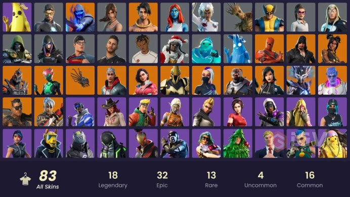 83 skins | Ride The Pony | Snowflake | Blue Striker | Sultura | Tart Tycoon | Fixer | Vivi Chroma | Fusion | Ronin | The Scientist | Rox
