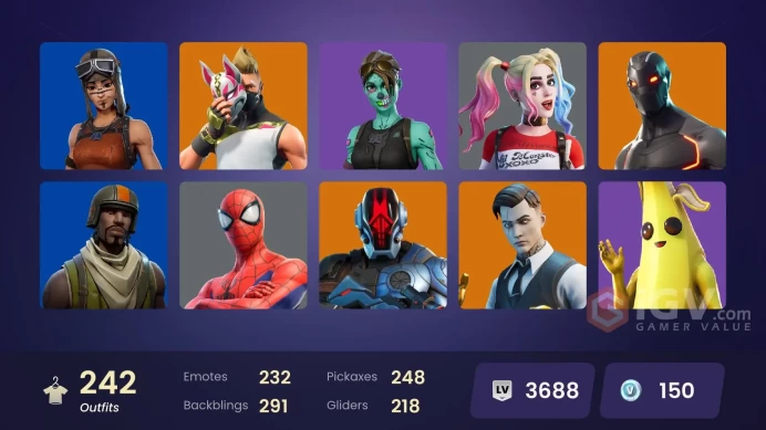 242 skins | Omega | Reaper | Ride The Pony | Renegade Raider | Aerial Assault Trooper | Neo Versa | Blue Team Leader | Gold Meowscles