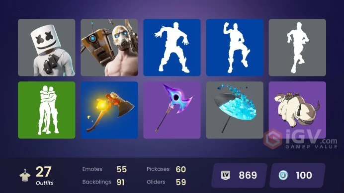 27 skins | Ride The Pony | Snowflake | Blue Striker | Calamity | Rox | Kymera | Blackheart | A.I.M. | Sentinel | Hybrid | Psycho Bandit