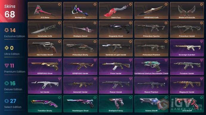 EU/TR %50 Cheap VP -Diamond 1- Primordium Set - Sentinel Vandal - Gaia's Fury - XenoHunter Knife - XeroFang Knife -  XeroFang Vandal
