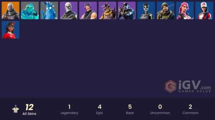 12 skins | Havoc | Sub Commander | Rippley vs Sludge | Polar Peely | Skull Trooper | 8-Ball vs Scratch | Hay Man | Skull Ranger