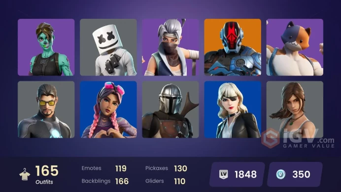 165 skins | Reaper | Subzero Cryptic | Major Lazer | Valeria | The Foundation | Ronin | Nezumi | Kado Thorne | Peter Griffin | Calamity