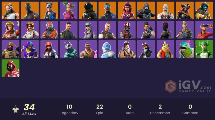 34 skins | Take The L | Omega | End Zone | Valor | Calamity | Drift | Ragnarok | Dark Voyager | Carbide | Lynx | Zenith | Enforcer | Zoey