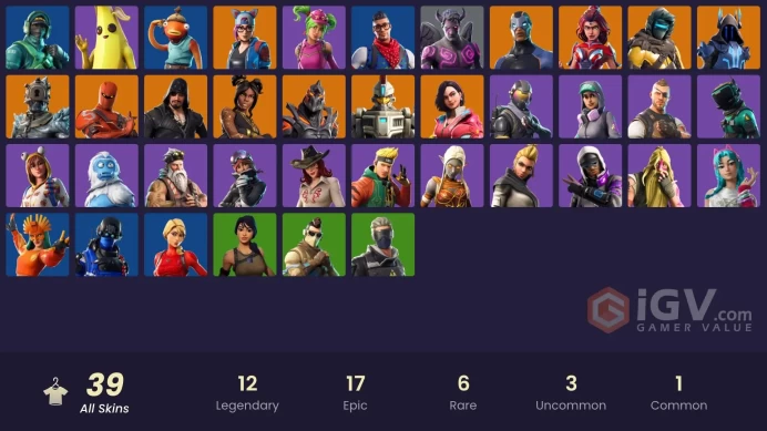 39 skins | Carbon Commando | Reflex | Prodigy | Rogue Agent | Valor | The Prisoner | Ruin | Rox | Carbide | Blackheart | Lynx | Sentinel