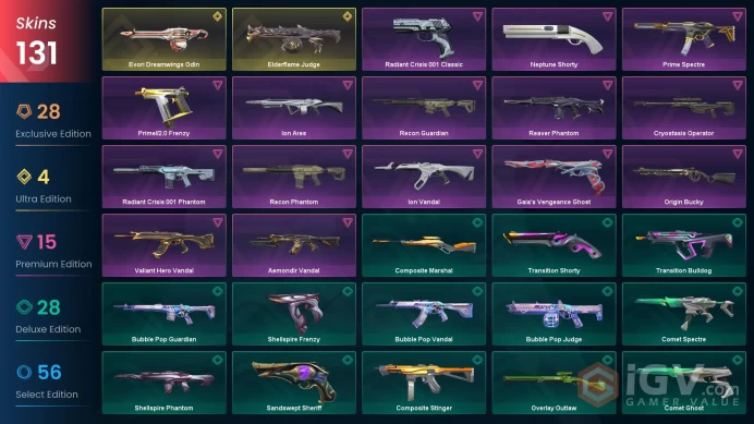 AP/MYS 100670 VP Spent Ignite Fan Champions 2024 Phantom Prime//2.0 Karambit Xenohunter Knife Evori Dreamwings Odin Recon Guardian Prime Spectre