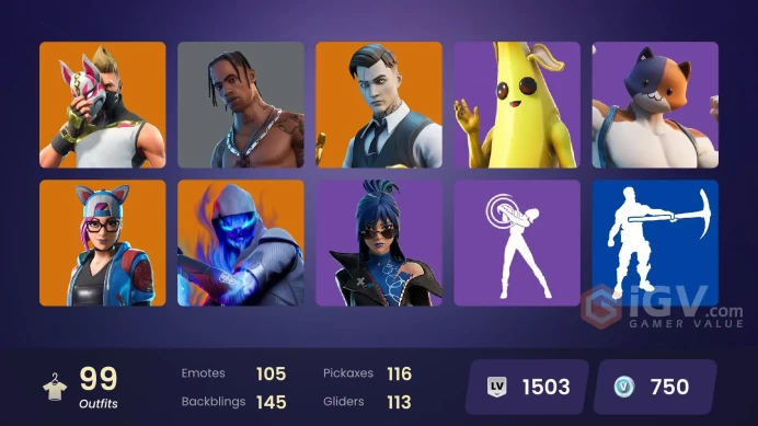 [Code 9743] [PC] 99 skins | Travis Scott | Calamity | A.I.M. | Sentinel | Ruin | Blackheart | Ragnarok | The Ageless | Lynx | Midas | Nezumi | F
