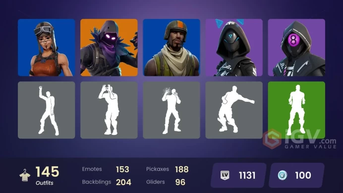 [PC] 145 skins | Renegade Raider | Aerial Assault Trooper | Lina Scorch | Frostbite | Ascendant Midas | Raven | Leviathan [FULL ACCESS]