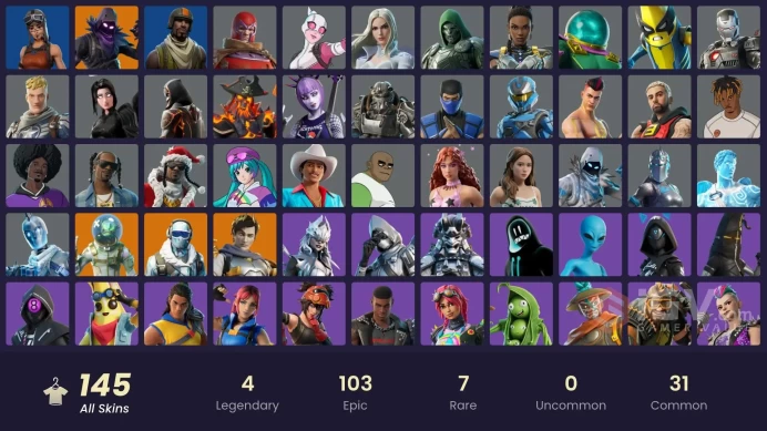 [PC] 145 skins | Renegade Raider | Aerial Assault Trooper | Lina Scorch | Frostbite | Ascendant Midas | Raven | Leviathan [FULL ACCESS]