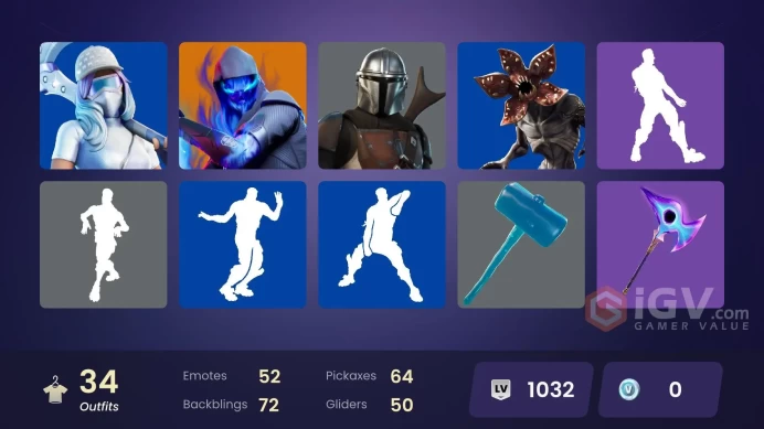 | PC/PSN/XBOX | 34 SKINS | Fusion | Predator | Mandalorian | Oppressor | Frozen Nog Ops | Kondor | Mancake | Mave | Reese | 0 VBUCKS | Fbjuy |