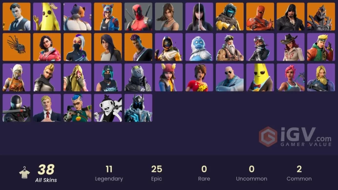 | PC/PSN/XBOX | 38 SKINS | Gear Specialist Maya | Blackheart | Catalyst | Hybrid | Rox | Deadpool | Lynx | Fade | Sentinel | 50 VBUCKS | FZ5w8 |
