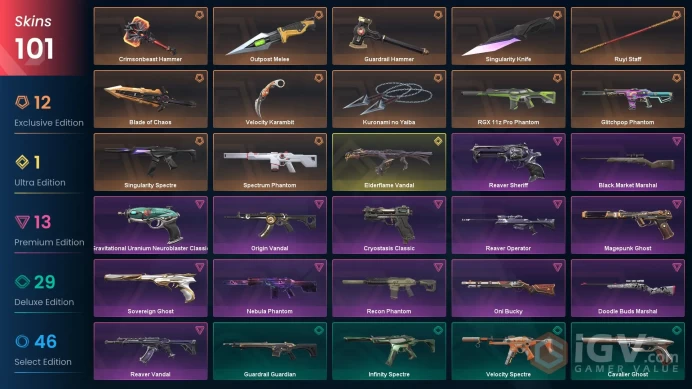 EU - Valorant Account - 150 Skins - Reaver RGX Elderflame Kuronami - Level 89 - Unranked - 13 Knives - Full Access - Total Spent: € 900
