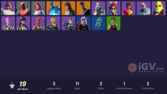 | PC/XBOX | 19 SKINS | Gear Specialist Maya | Deadpool | Fade | Zero | TNTina | Skye | Brutus | Ocean | Agent Peely | Kit | 250 VBUCKS | FaTfh |