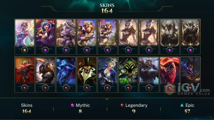 NA - FULL ACCESS - LIFE TIME WARRANTY - PRESTIGE BLOOD MOON AATROX - PRESTIGE VALIANT SWORD RIVEN - PRESTIGE ARCANE CAITLYN - HEXTECH TRISTANA -