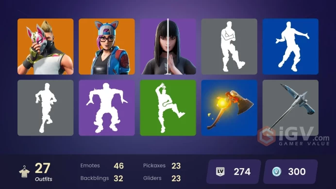 | PC/PSN/XBOX | 27 SKINS | Zenith | A.I.M. | Drift | Ragnarok | Hybrid | Enforcer | Blackheart | Lynx | Kymera | Dire | 300 VBUCKS | FcTBq |
