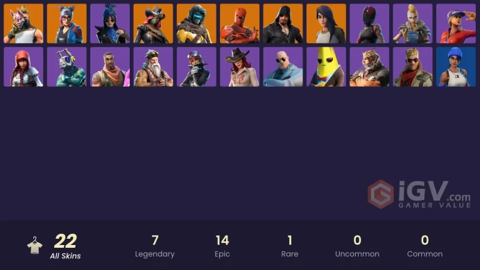 | PC/XBOX | 22 SKINS | Drift | Blackheart | Lynx | Zenith | Gear Specialist Maya | Hybrid | Calamity | Powder | Fable | 1000 VBUCKS | Fd57d |