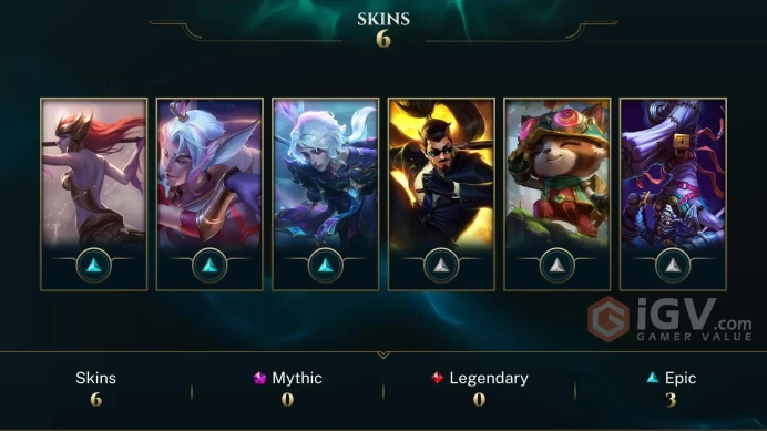 | LAN | 6 SKINS | BRONZE 3 | 70 CHAMPIONS | 34 LEVEL | INSTANT DELIVERY | FULL ACCESS | FcqcS |