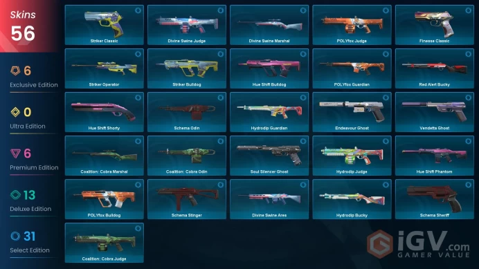 NA - Valorant Account - 80 Skins - RGX Reaver Glitchpop Oni - Level 79 - Unranked - 4 Knives - VY006