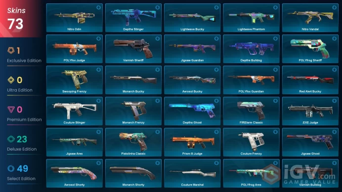 NA - Valorant Account - 70 Skins - Level 79 - Unranked - 1 Knife - VY008