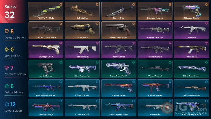 NA - Valorant Account - 70 Skins - Reaver Prime Ion Prelude Neptune - Level 67 - Unranked - 6 Knives - VY009