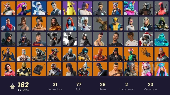 (PC PSN XBOX) 162 skins | Blue Team Leader | Gold Midas | Cloud Striker | Vivi Chroma | Fixer | Point Patroller | Carbon Commando | Trilogy | Pr