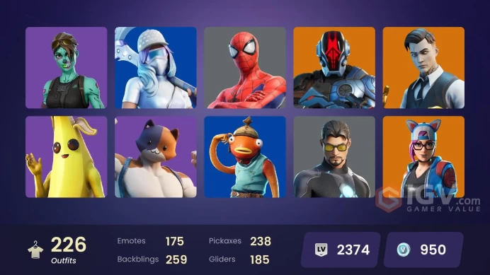 (PC PSN XBOX) 226 skins | OG STW | Gold Midas | Snap | Kymera | The Imagined | Eternal Knight | Fade | Lynx | Gear Specialist Maya | Malik | Val