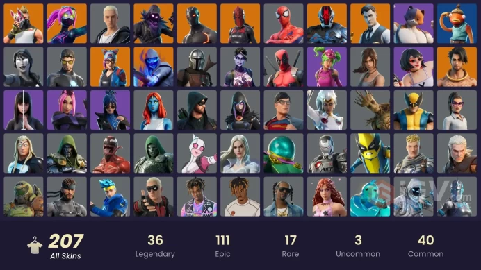 (PC PSN XBOX) 204 skins | Gold Midas | Rogue Agent | Drift | Snap | Kymera | The Cube Queen | Raven | Fade | Omega | Fusion | Lynx | Gear Specia
