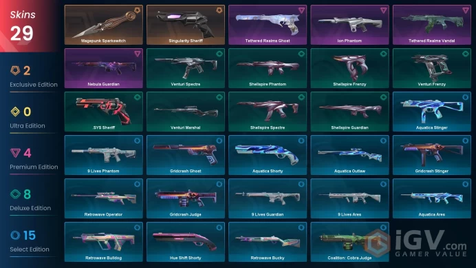NA - Valorant Account - 35 Skins - Ion Phantom Singularity - Level 43 - Unranked - 2 Knives - VY020