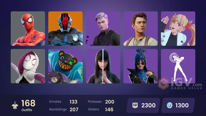 (PC PSN XBOX) 168 skins | Shady Doggo | Naruto Uzumaki | Kado Thorne | Son Gohan | Mizuki | The Ageless | The Imagined | Hades | The Cube Queen