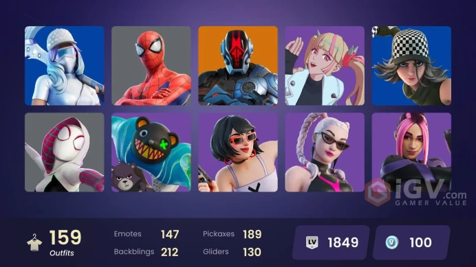 (PC PSN XBOX) 159 skins | Snap | Mizuki | The Ageless | The Imagined | Inferno | The Origin | Malik | Son Goku | Nezumi | Renzo the Destroyer | 