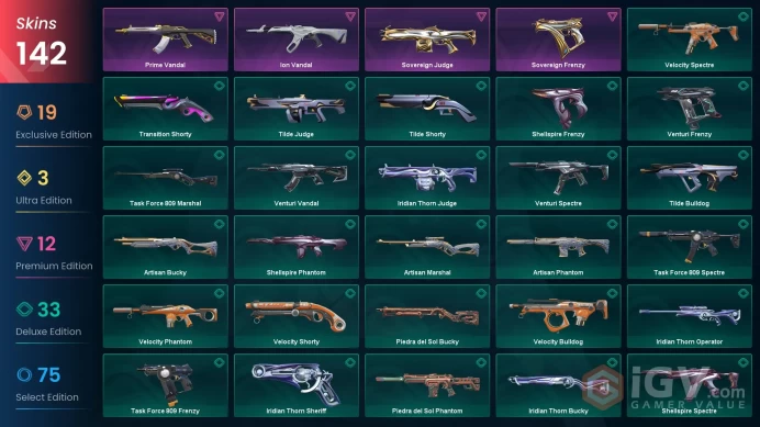 EU-TR - PLATIN 2 - IMMO 2 PEAK - 142 Skins - REAVER KARAMBIT - IGNITE FAN - CHAMPIONS 23 VANDAL - FULL ACCES -LIFETIME WARRANTY -CHEAP