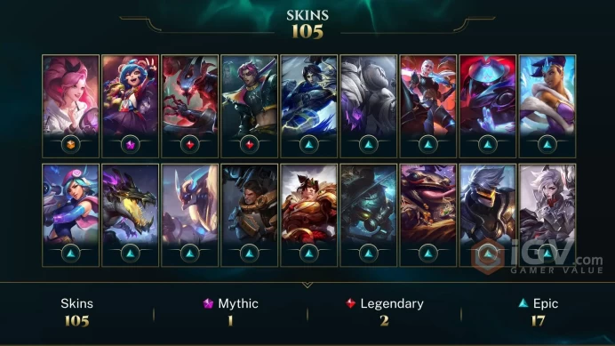 EUW / SILVER 3 - 172 Champ - 105 Perfect Skins(1 Ultimate, 1 Mythic) -264K BE - FULL ACCES - LIFETIME WARRANTY - CHEAP
