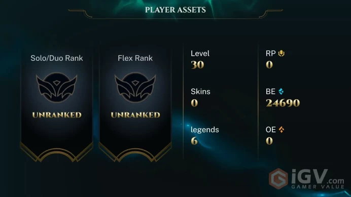 [EUW] | 25,000+ Blue Essence | LVL 30 | Completed 10 games and can directly rank | Full Access | Instant Delivery |Unverified Email | Q3