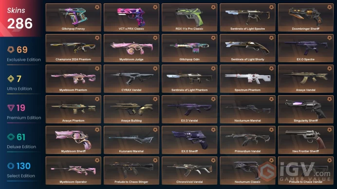 NA/USA 243430 VP Spent Champions 2024 Bundle VCT 2025 Karambit VCT LOCK//IN Misericordia Mystbloom Bundle Phaseguard Splitter Phaseguard Vandal