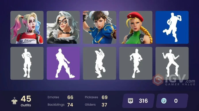 | PC/PSN/XBOX | 45 SKINS | Ayla Winn | Omen Hunter Calamity | Yon Dar 3000 | Wookiee Team Leader | Ned Flanders | Cammy | 0 VBUCKS | FdVz4 |