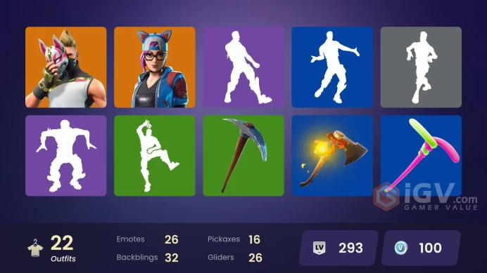 | PC/PSN/XBOX | 22 SKINS | Enforcer | A.I.M. | Lynx | Ragnarok | Zenith | Dire | Drift | Calamity | Rook | Huntress | 100 VBUCKS | Fbrj3 |