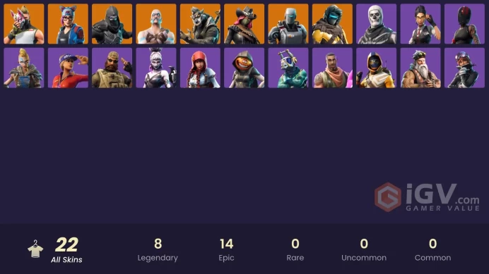 | PC/PSN/XBOX | 22 SKINS | Enforcer | A.I.M. | Lynx | Ragnarok | Zenith | Dire | Drift | Calamity | Rook | Huntress | 100 VBUCKS | Fbrj3 |